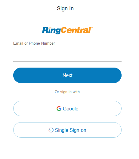 Logging in to the RingCentral app